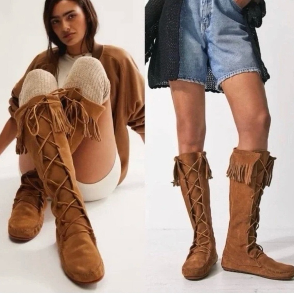 Minnetonka Moccasin 1422 knee high lace boots